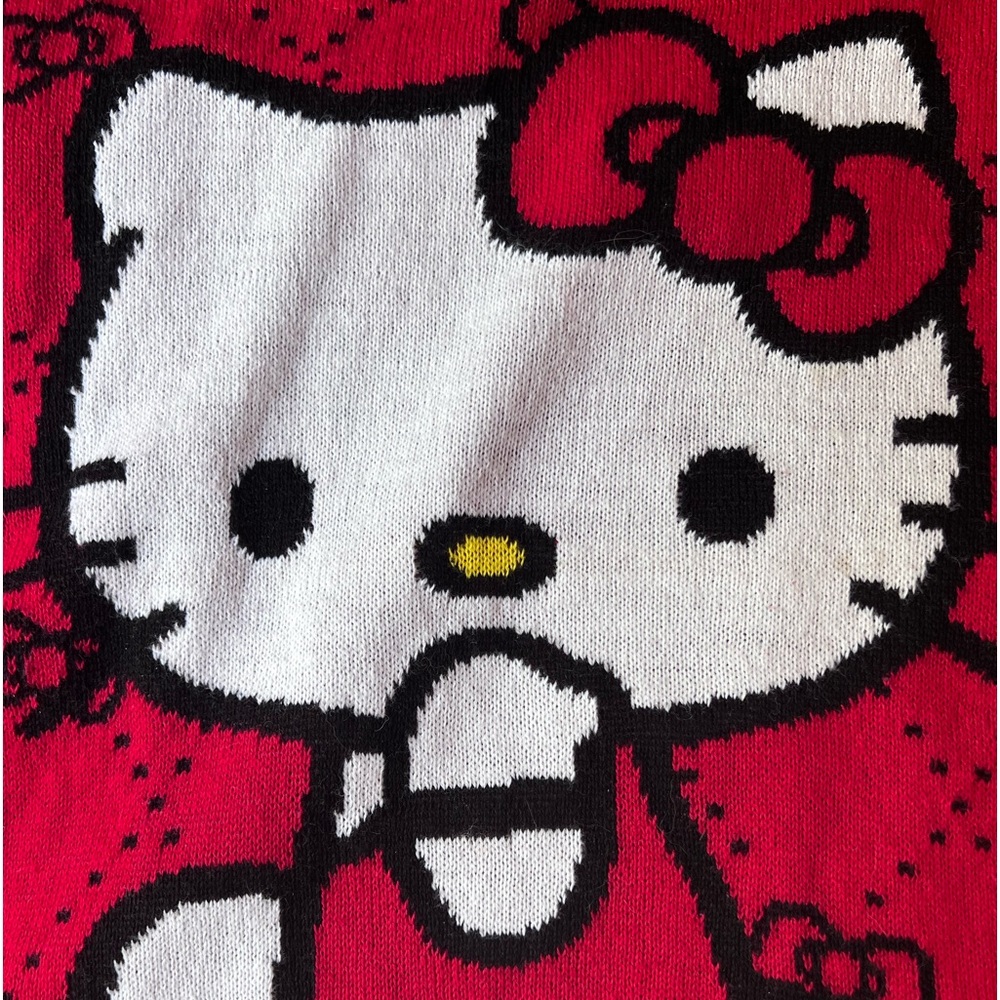 Red, Hello Kitty, knit sweater - Picture 3 of 4